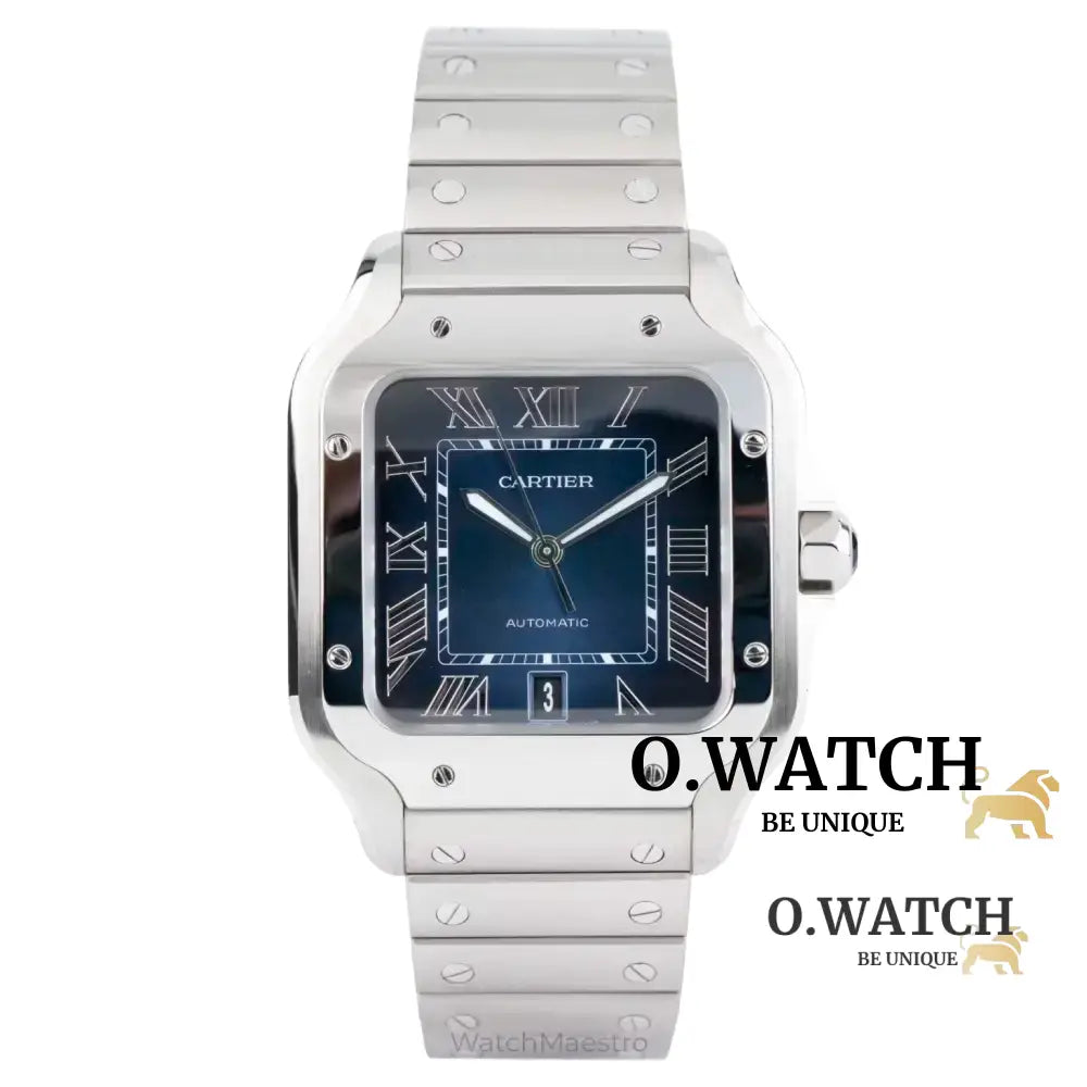 Cartier Santos De Cartier Large Blue Dial Stainless Steel
