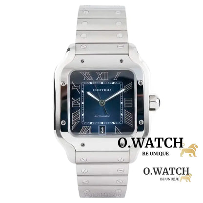 Cartier Santos De Cartier Large Blue Dial Stainless Steel