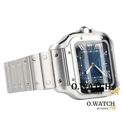 Cartier Santos De Cartier Large Blue Dial Stainless Steel