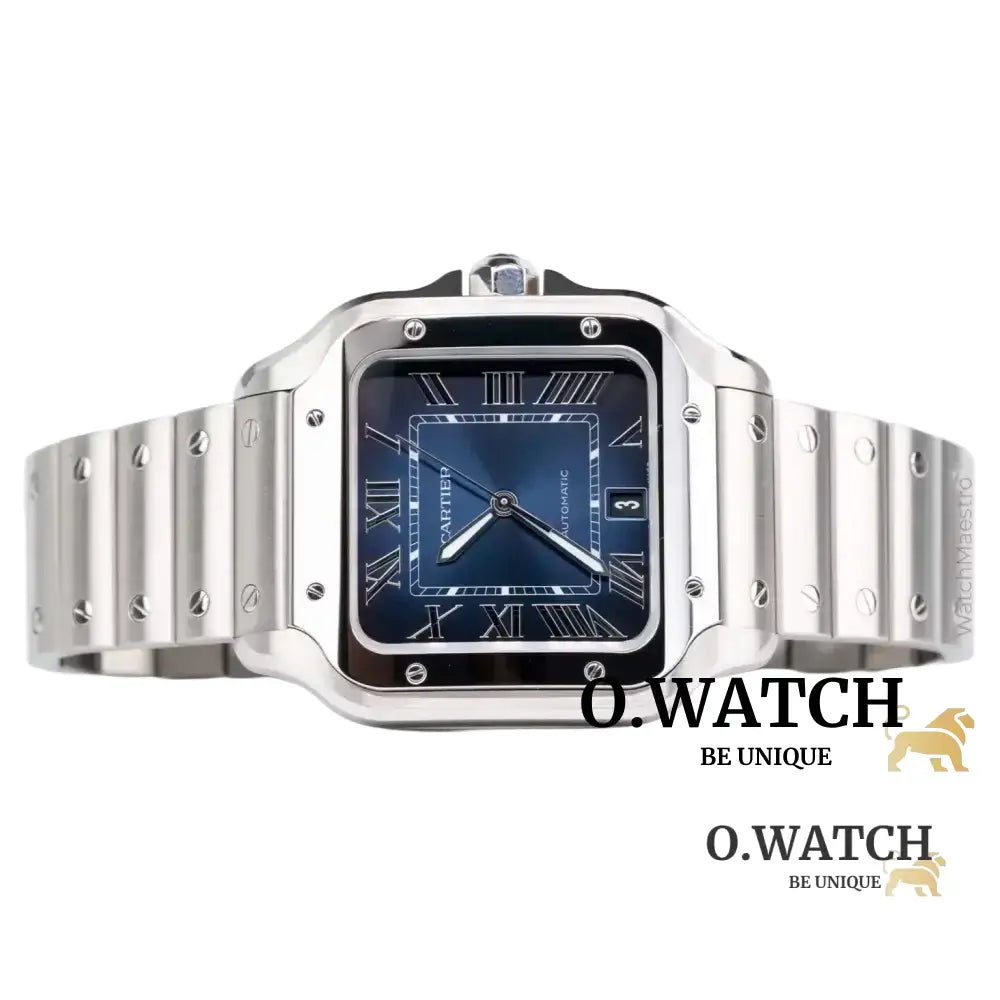 Cartier Santos De Cartier Large Blue Dial Stainless Steel