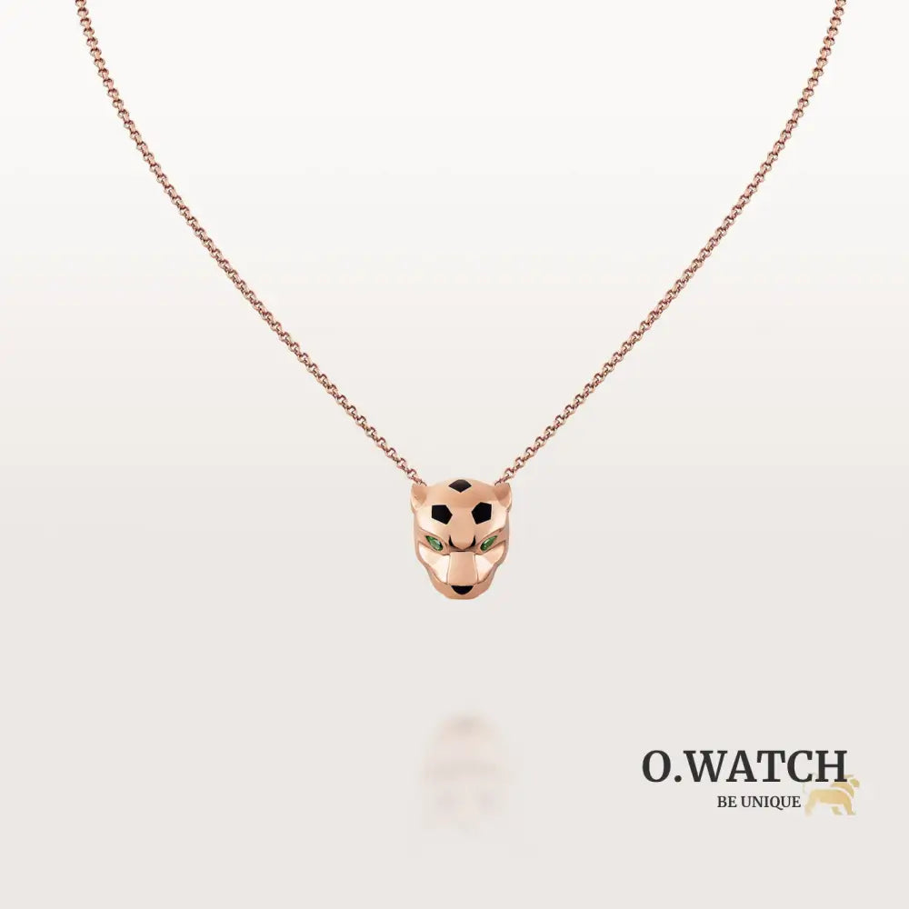 COLLIER CARTIER PANTHERE HEAD AVEC STRASS-ROSE-GOLD