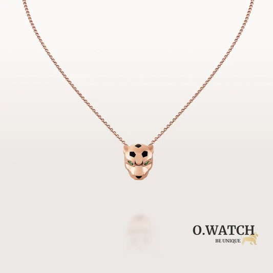 COLLIER CARTIER PANTHERE HEAD AVEC STRASS-ROSE-GOLD