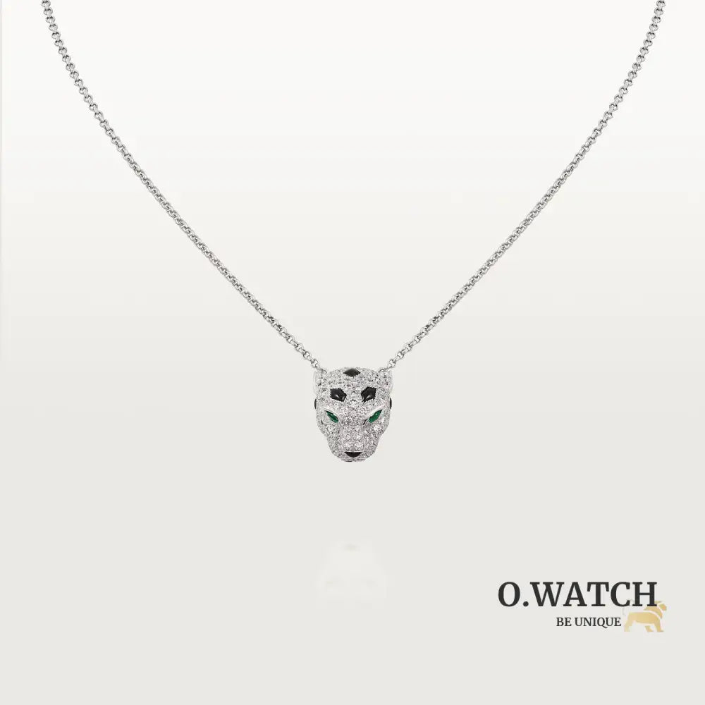 COLLIER CARTIER PANTHERE HEAD AVEC STRASS WHITE GOLD