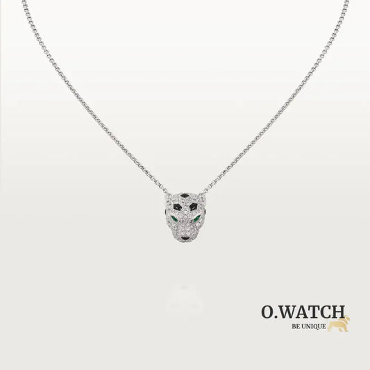 COLLIER CARTIER PANTHERE HEAD AVEC STRASS WHITE GOLD
