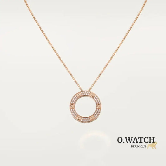 COLLIER CARTIER PENDENTIF LOVE PAVÉ ROSE GOLD