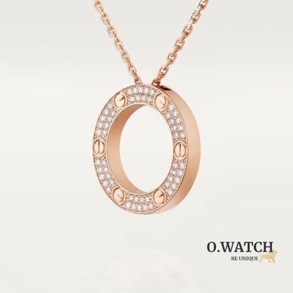 COLLIER CARTIER PENDENTIF LOVE PAVÉ ROSE GOLD