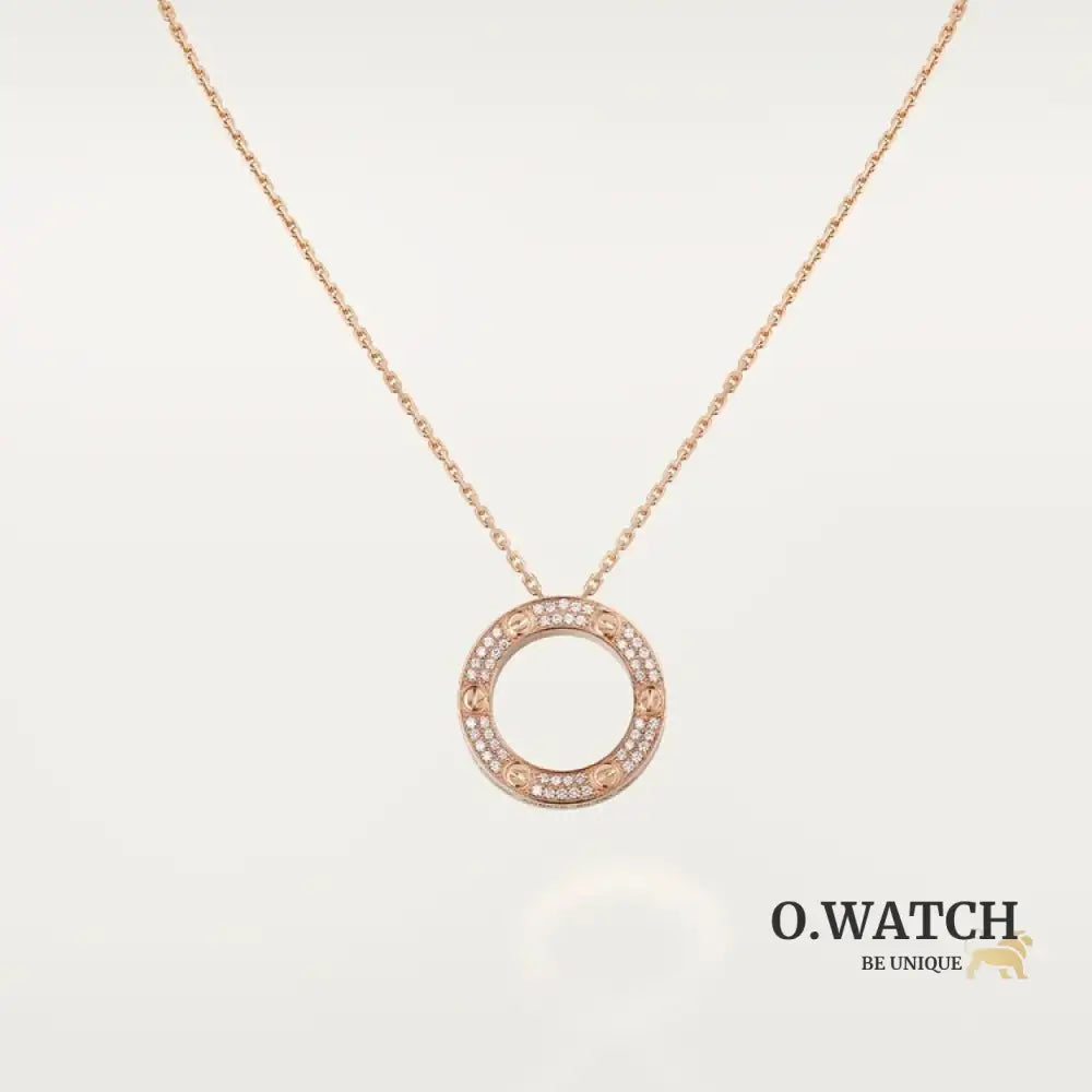 COLLIER CARTIER PENDENTIF LOVE PAVÉ ROSE GOLD