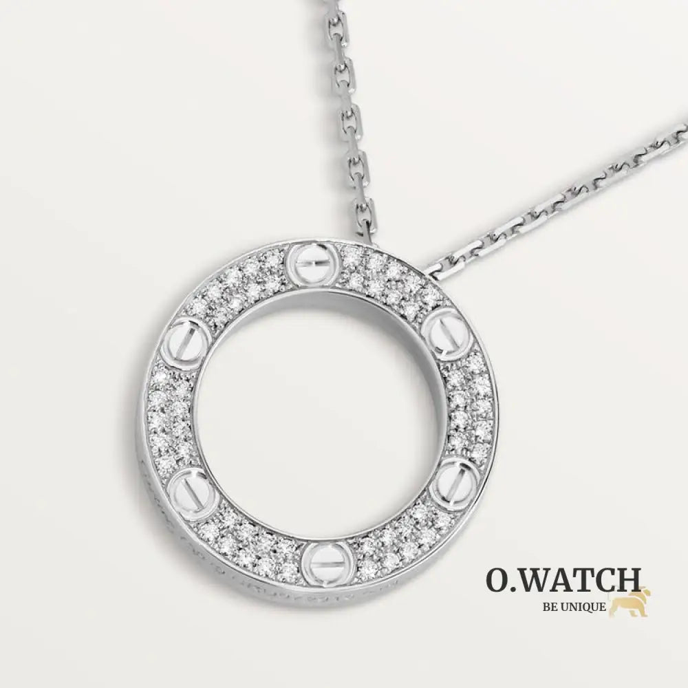 COLLIER CARTIER PENDENTIF LOVE PAVÉ WHITE GOLD