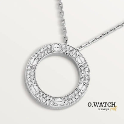 COLLIER CARTIER PENDENTIF LOVE PAVÉ WHITE GOLD