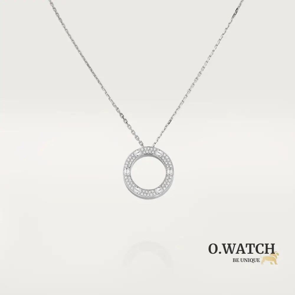 COLLIER CARTIER PENDENTIF LOVE PAVÉ WHITE GOLD