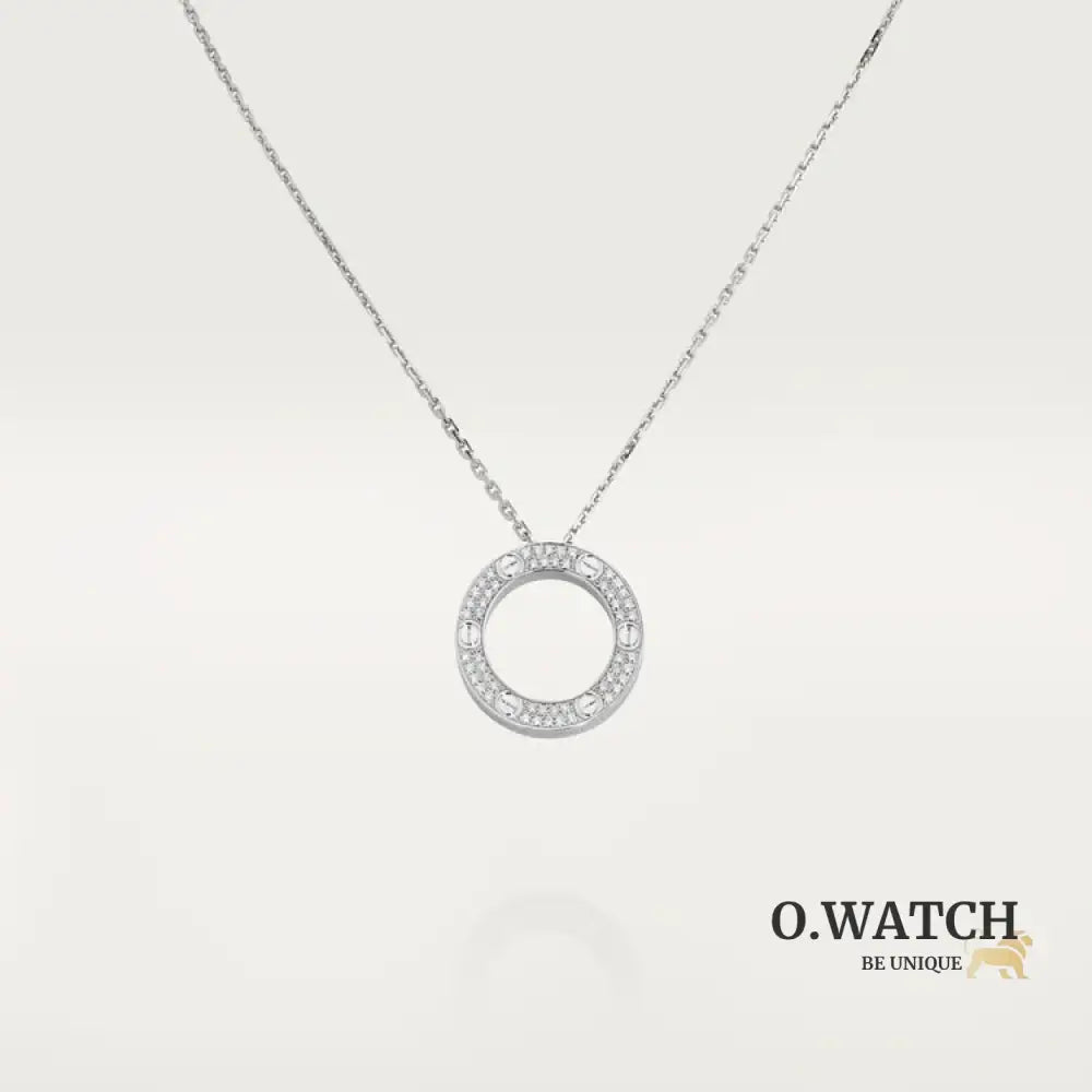 COLLIER CARTIER PENDENTIF LOVE PAVÉ WHITE GOLD