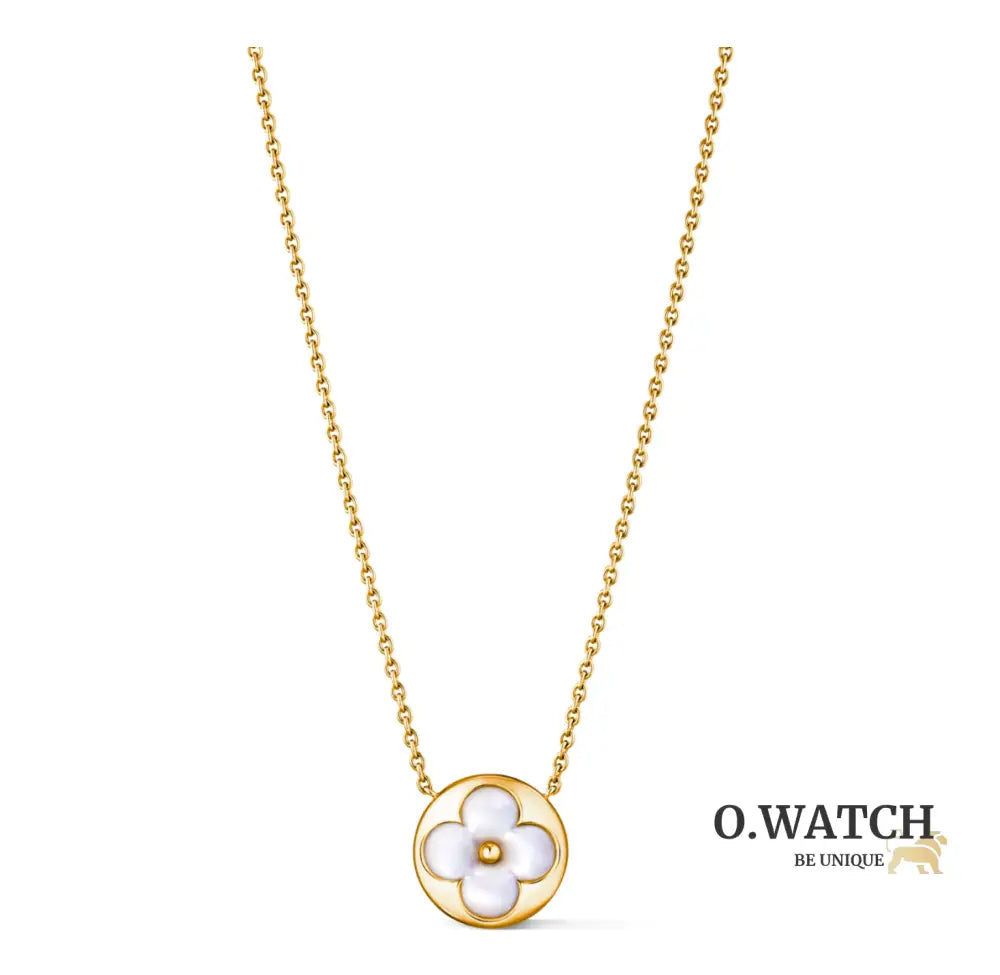 COLLIER LOUIS VUITTON MÉDAILLON BLOSSOM NACRE GOLD Taille unique Collier