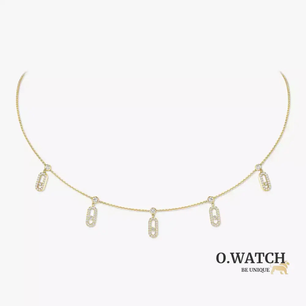 COLLIER MESSIKA CHOKER MOVE UNO PAMPILLE PAVE GOLD