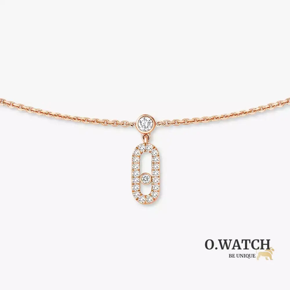 COLLIER MESSIKA CHOKER MOVE UNO PAMPILLE PAVE ROSE GOLD