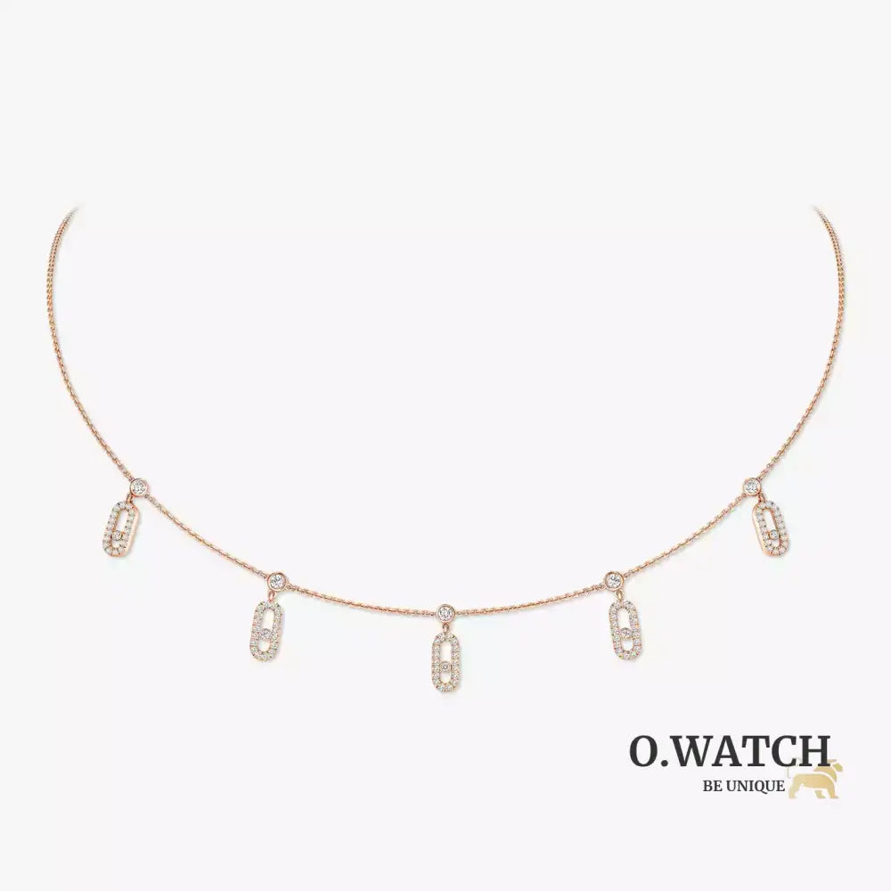 COLLIER MESSIKA CHOKER MOVE UNO PAMPILLE PAVE ROSE GOLD