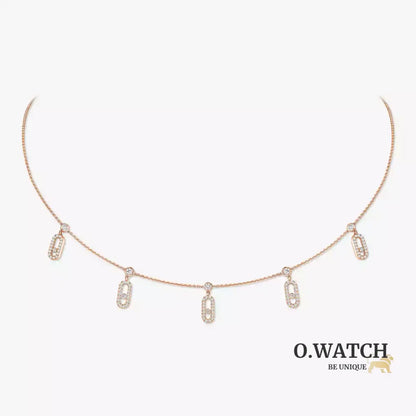 COLLIER MESSIKA CHOKER MOVE UNO PAMPILLE PAVE ROSE GOLD