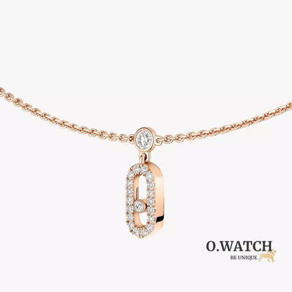 COLLIER MESSIKA CHOKER MOVE UNO PAMPILLE PAVE ROSE GOLD