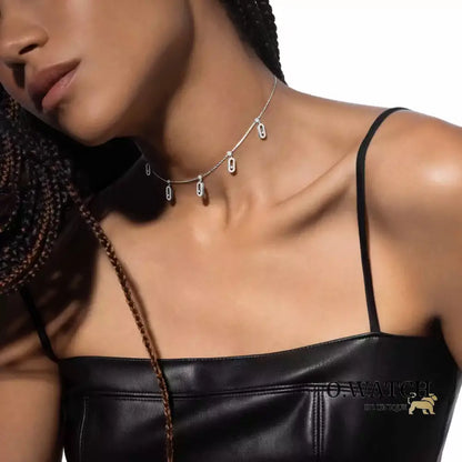 COLLIER MESSIKA CHOKER MOVE UNO PAMPILLE PAVE WHITE GOLD