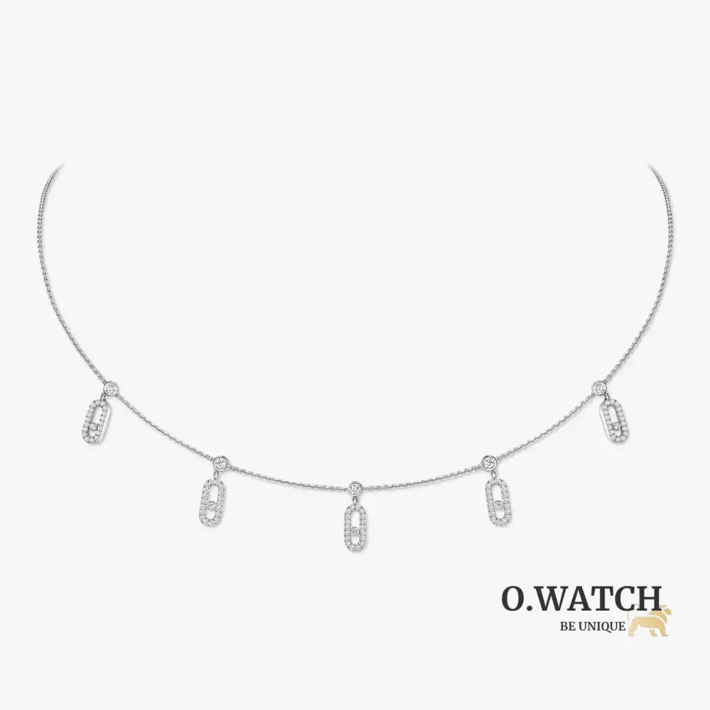 COLLIER MESSIKA CHOKER MOVE UNO PAMPILLE PAVE WHITE GOLD