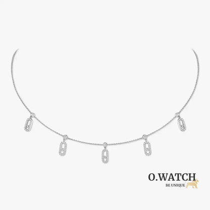 COLLIER MESSIKA CHOKER MOVE UNO PAMPILLE PAVE WHITE GOLD