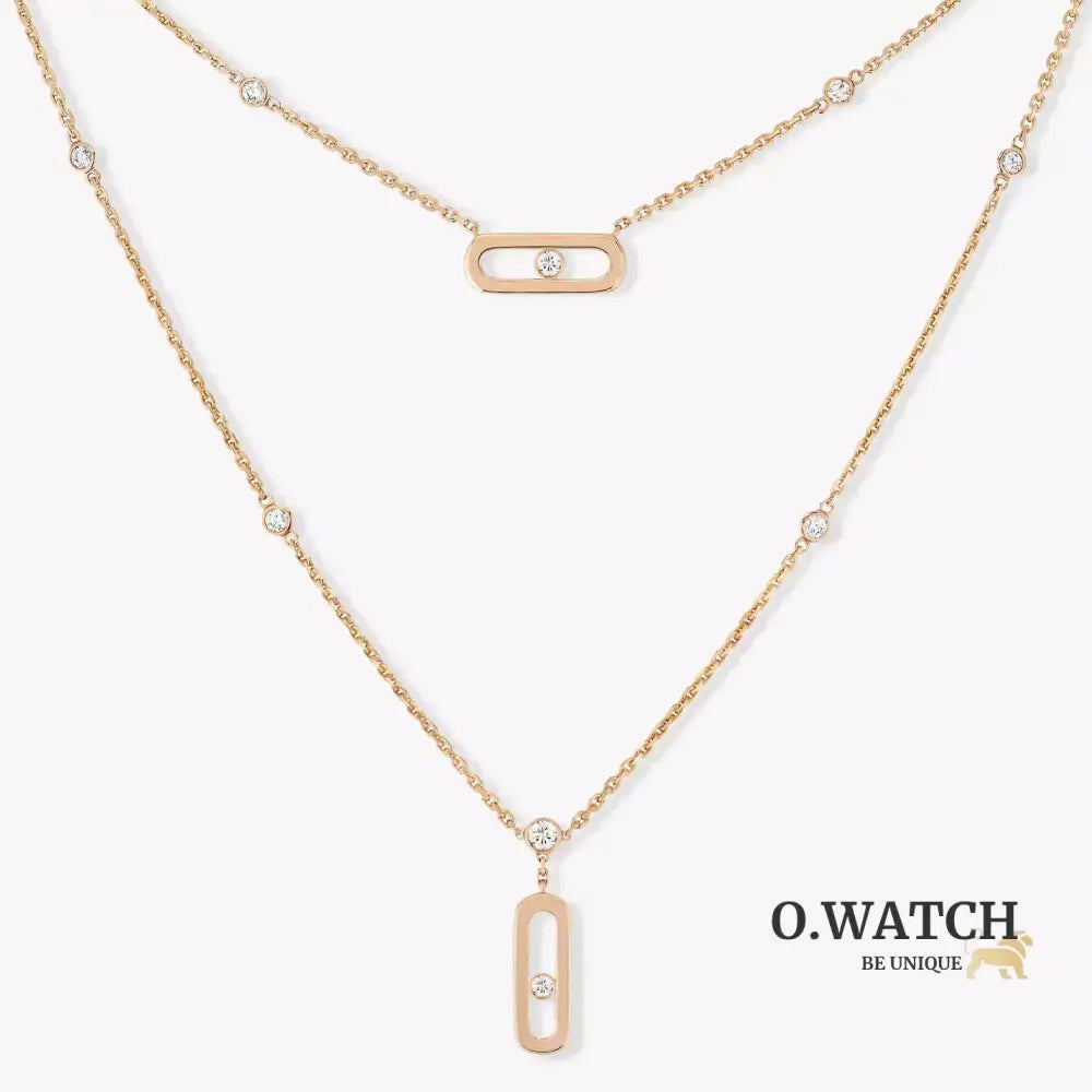 COLLIER MESSIKA MOVE UNO 2 RANGS ROSE GOLD