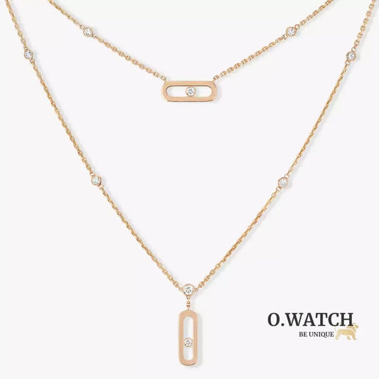 COLLIER MESSIKA MOVE UNO 2 RANGS ROSE GOLD