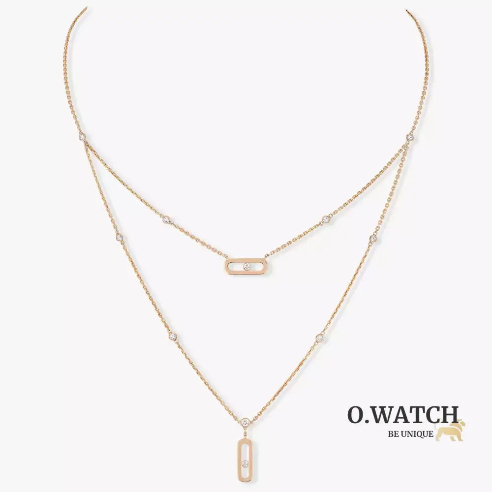 COLLIER MESSIKA MOVE UNO 2 RANGS ROSE GOLD