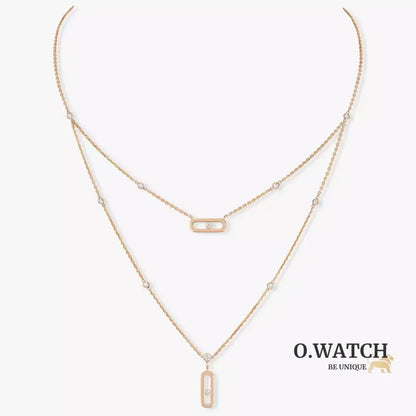 COLLIER MESSIKA MOVE UNO 2 RANGS ROSE GOLD