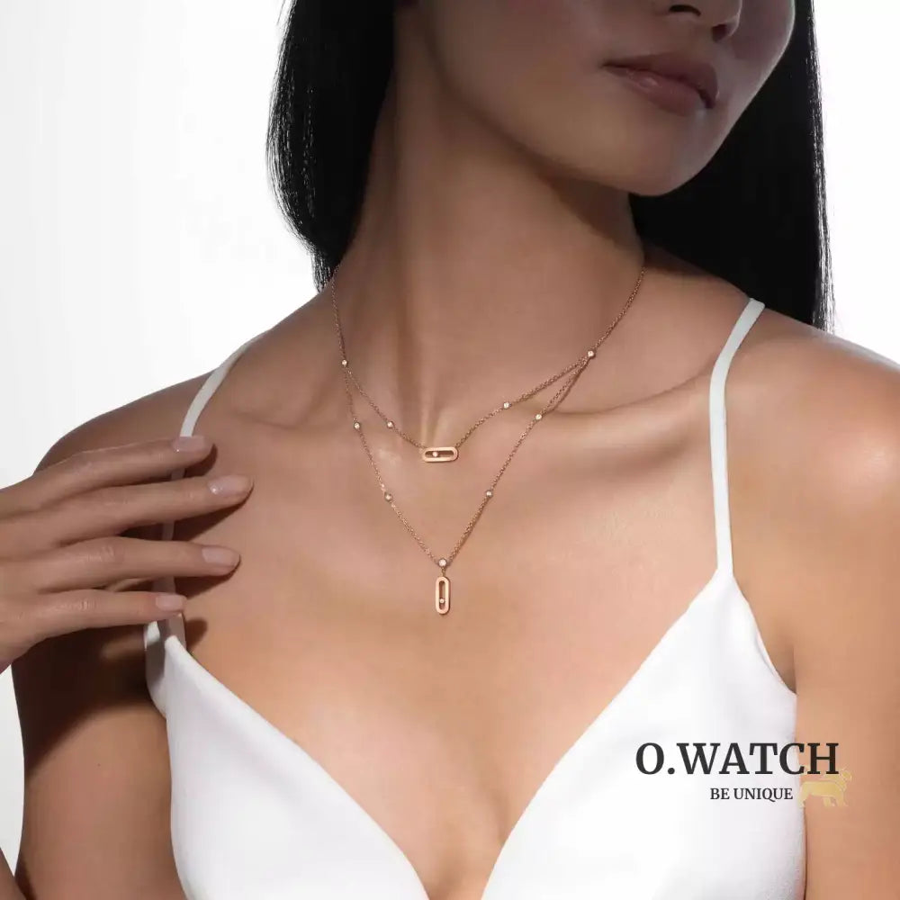 COLLIER MESSIKA MOVE UNO 2 RANGS ROSE GOLD