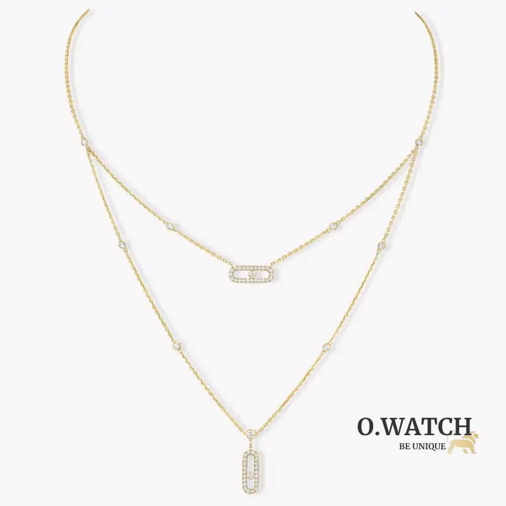 COLLIER MESSIKA MOVE UNO 2 ROWS PAVÉ GOLD
