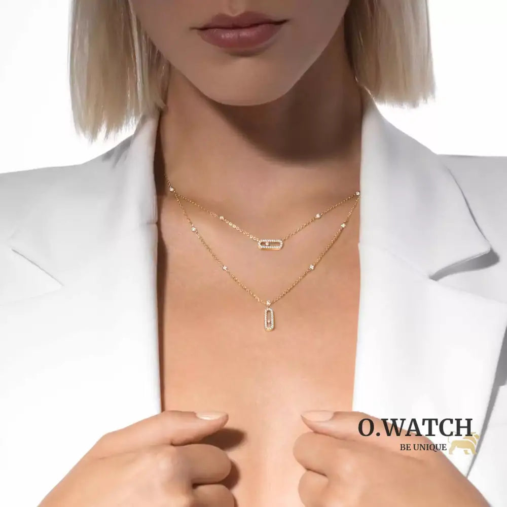 COLLIER MESSIKA MOVE UNO 2 ROWS PAVÉ GOLD