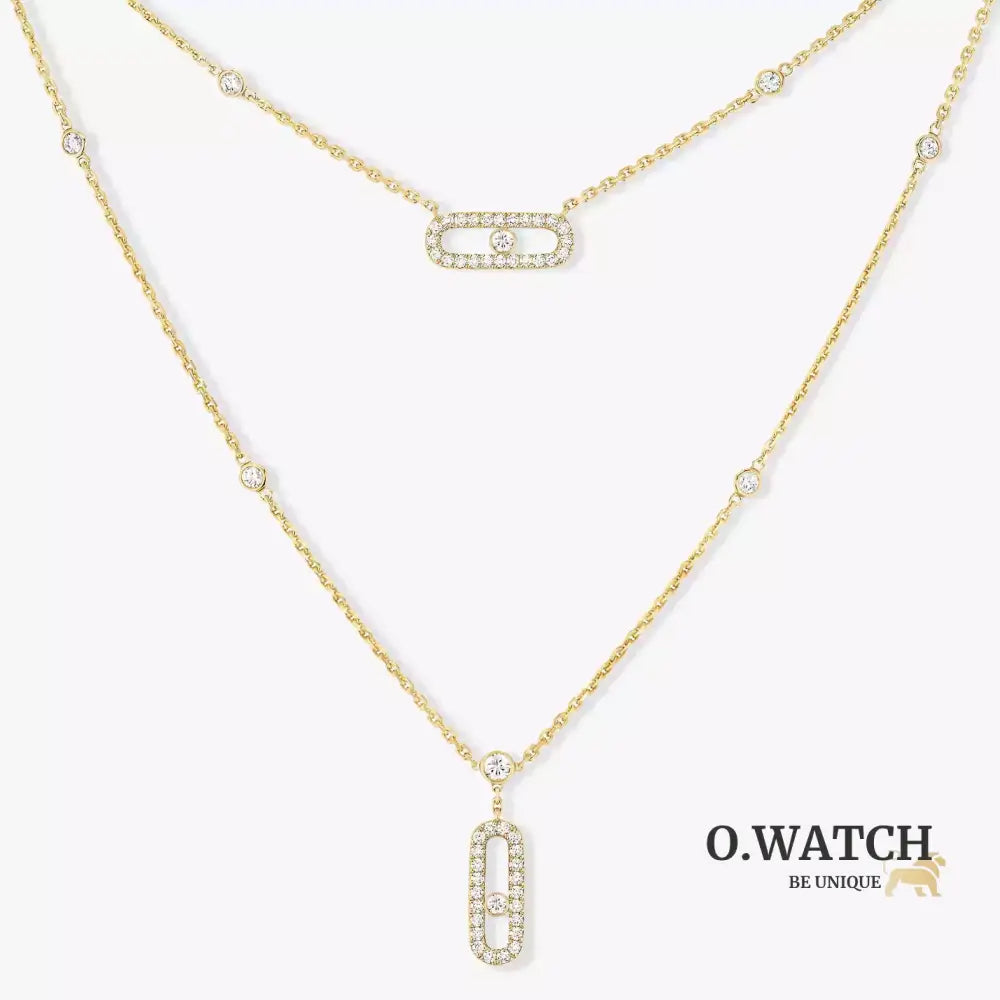 COLLIER MESSIKA MOVE UNO 2 ROWS PAVÉ GOLD