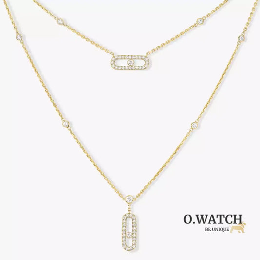 COLLIER MESSIKA MOVE UNO 2 ROWS PAVÉ GOLD