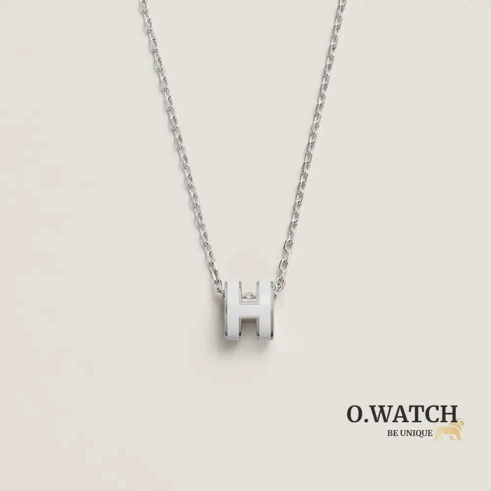 COLLIER PENDENTIF HERMES BLANC WHITE GOLD