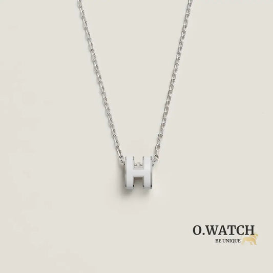 COLLIER PENDENTIF HERMES BLANC WHITE GOLD