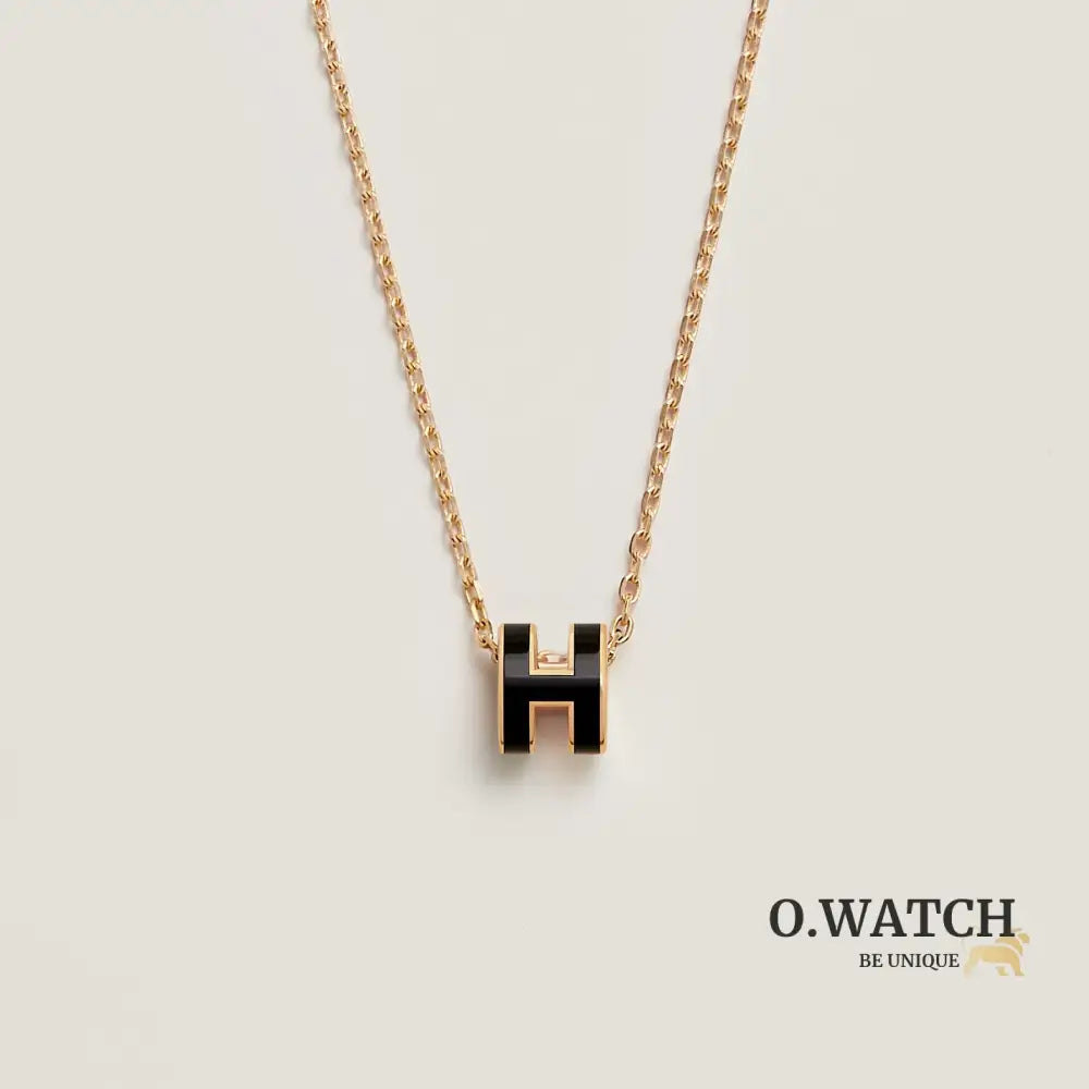 COLLIER PENDENTIF HERMES NOIR GOLD