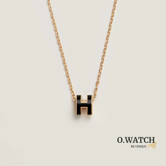 COLLIER PENDENTIF HERMES NOIR GOLD