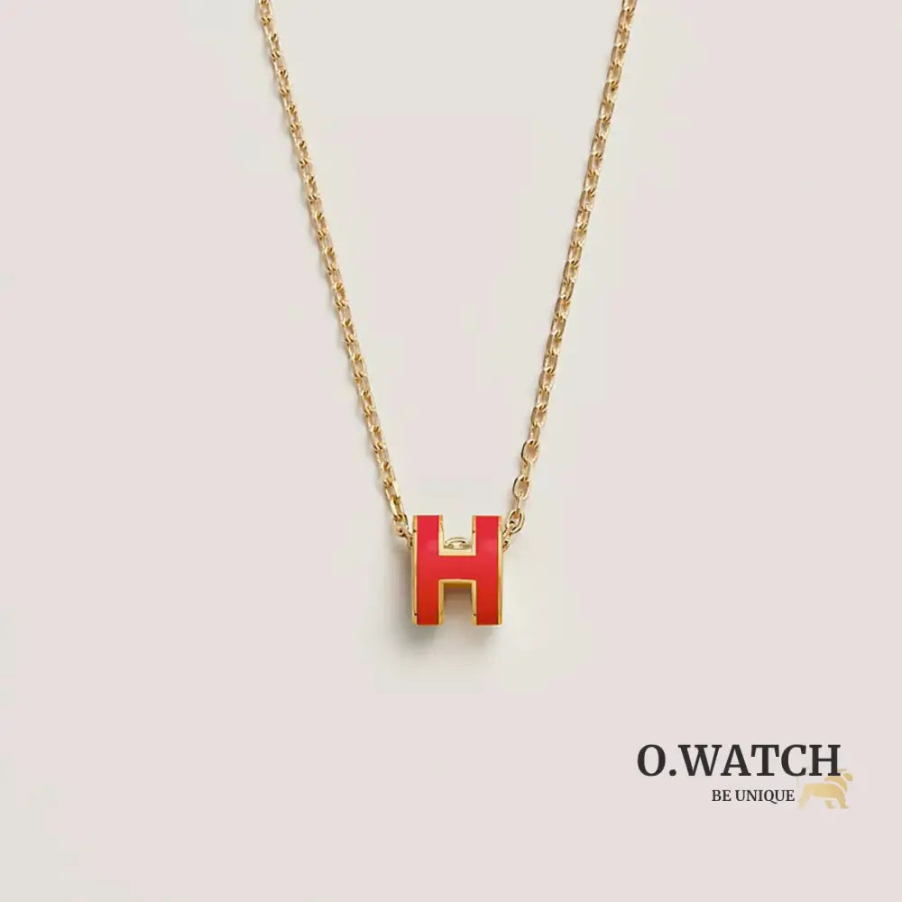 COLLIER PENDENTIF HERMES ROUGE GOLD