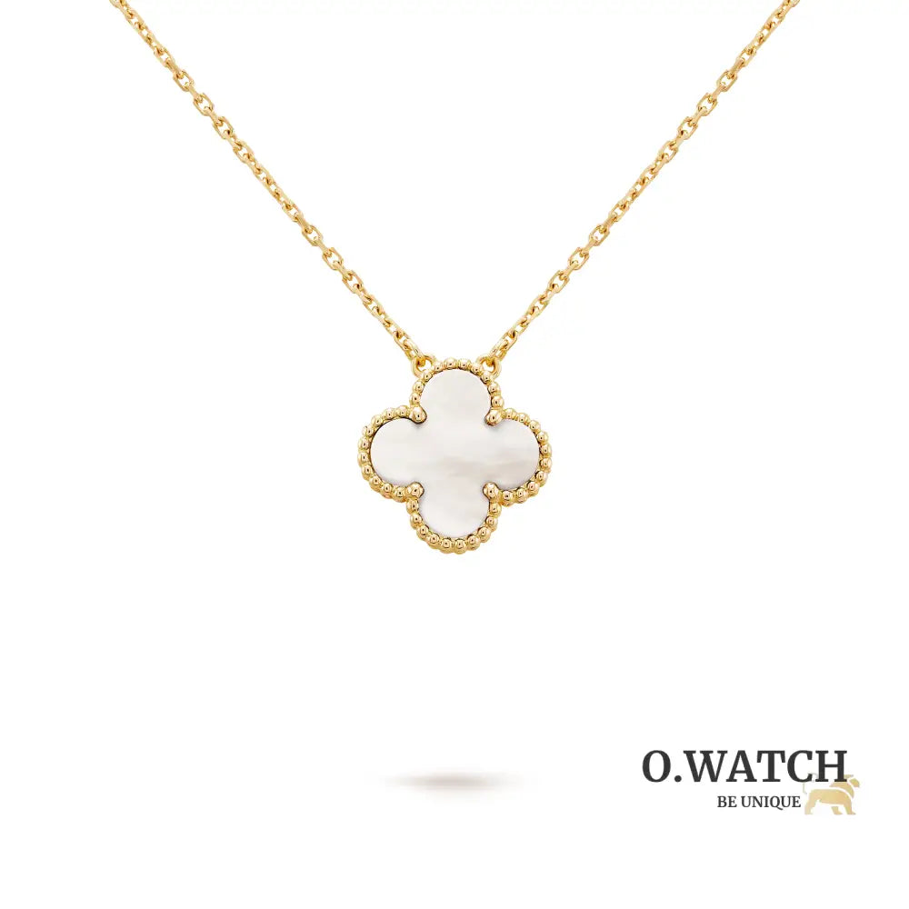 Collier Pendentif Vintage Alhambra Blanc Nacre