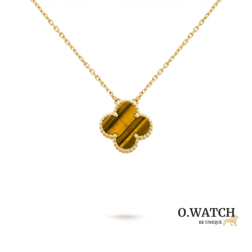 Collier Pendentif Vintage Alhambra Marron Tiger Eye