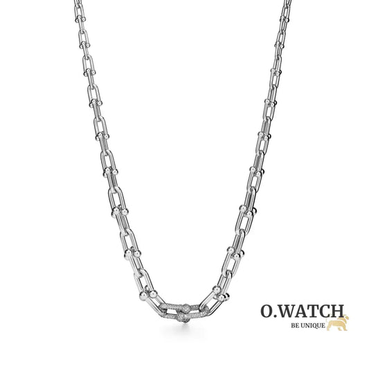 COLLIER TIFFANY & CO GRADUATED LINK NECKLACE DIAMONDS WHITE-GOLD bague