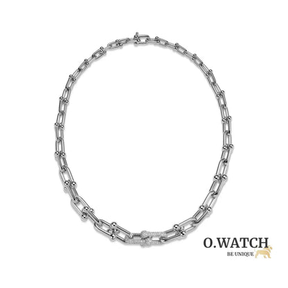 COLLIER TIFFANY & CO GRADUATED LINK NECKLACE DIAMONDS WHITE-GOLD bague
