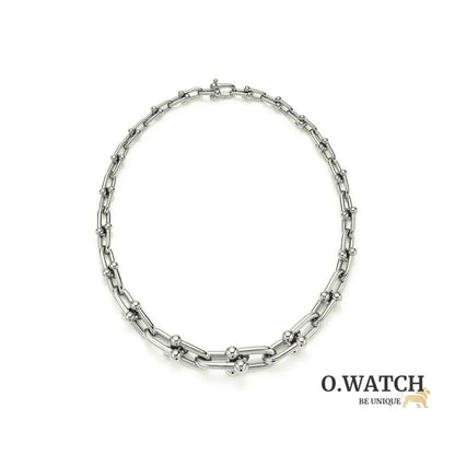 COLLIER TIFFANY & CO GRADUATED LINK NECKLACE WHITE GOLD bague