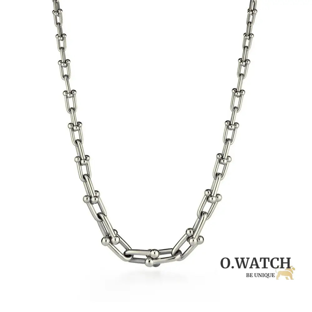 COLLIER TIFFANY & CO GRADUATED LINK NECKLACE WHITE GOLD bague