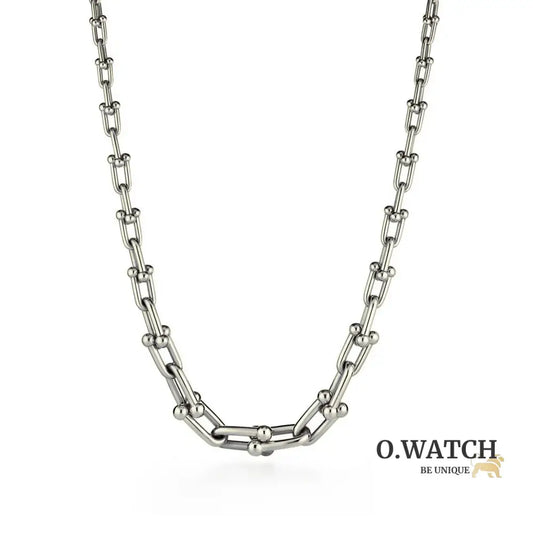 COLLIER TIFFANY & CO GRADUATED LINK NECKLACE WHITE GOLD bague