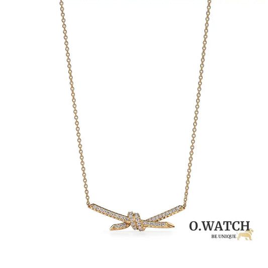 COLLIER TIFFANY & CO KNOT PENDENTIF DIAMONDS-GOLD bague