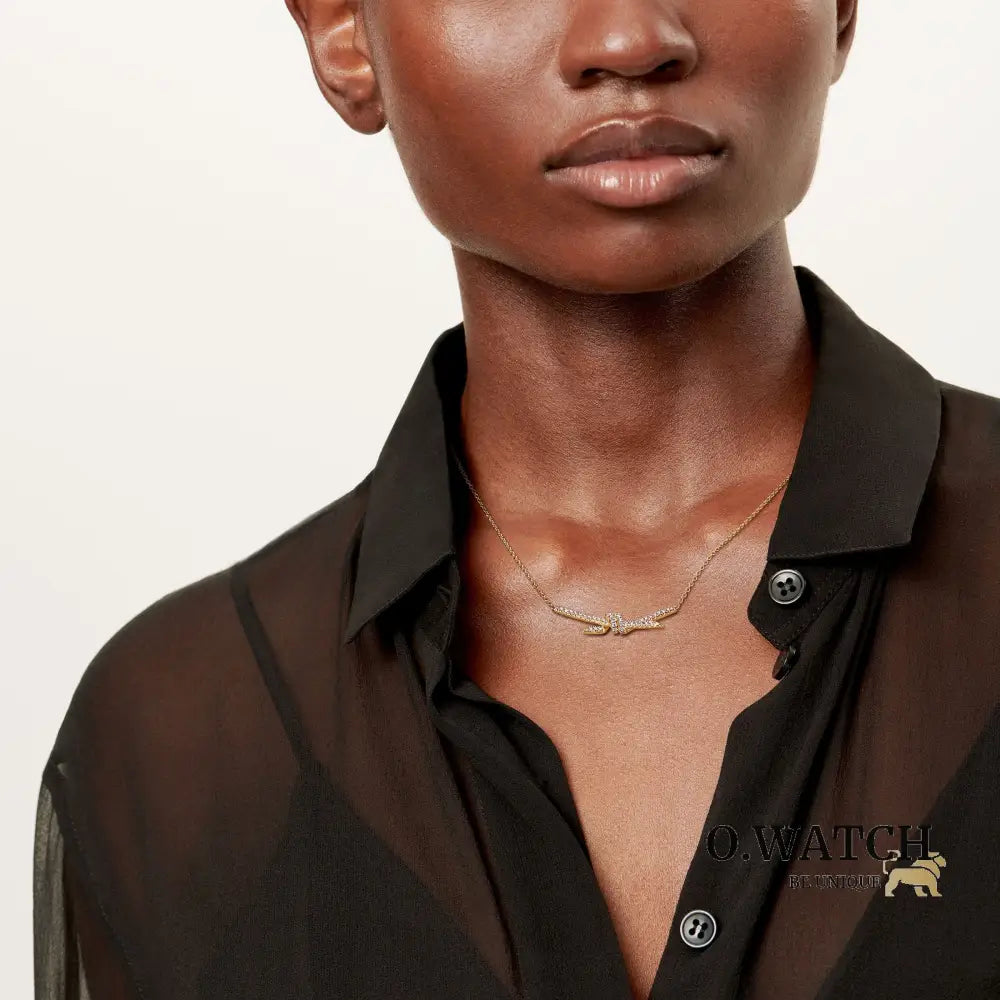 COLLIER TIFFANY & CO KNOT PENDENTIF DIAMONDS-GOLD bague