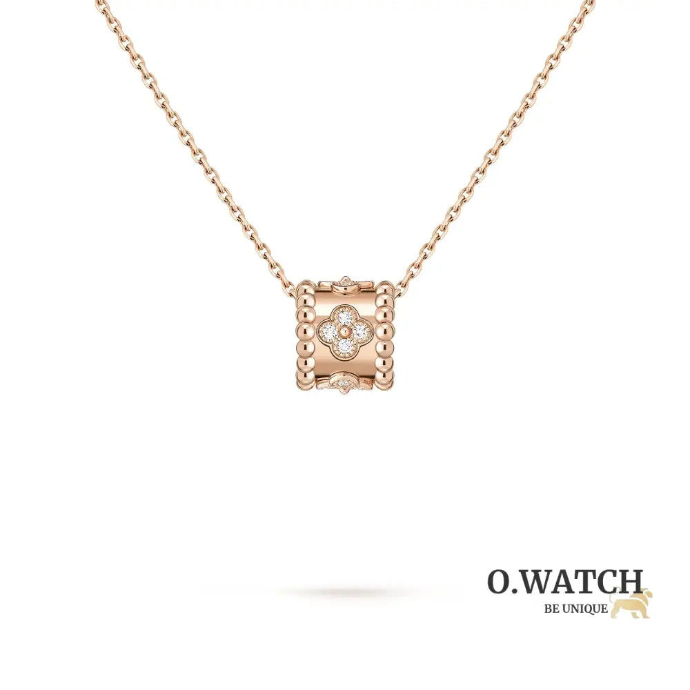 Collier Van Cleef Perlée Clovers Pendant Rose Gold
