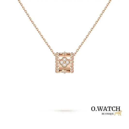 Collier Van Cleef Perlée Clovers Pendant Rose Gold