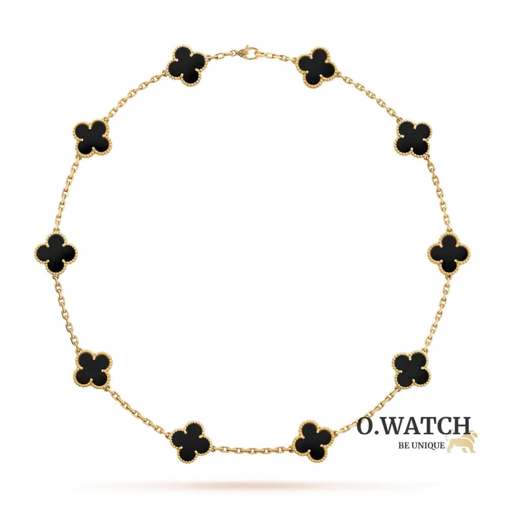 Collier Vintage Alhambra 7 Motifs Noir Onyx